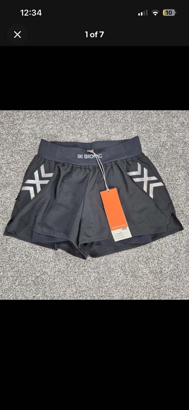 X-Bionic Twyce Race 2-in-1 Running Shorts Men X-Large Black Athletic NWT